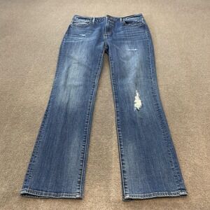 Driftwood Jeans Womens 30 Blue Audrey High Rise Classic Fit Distressed Denim